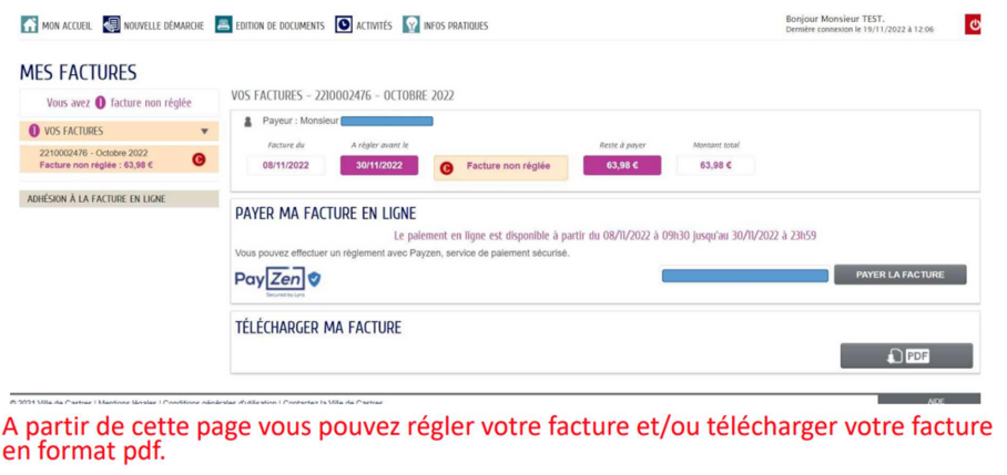 Comment payer mes factures en ligne ? - Étape 2